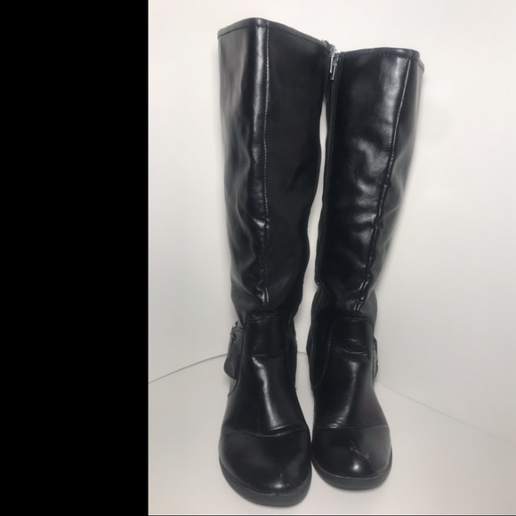 Long Black Calf Length Boots - Picture 3 of 8